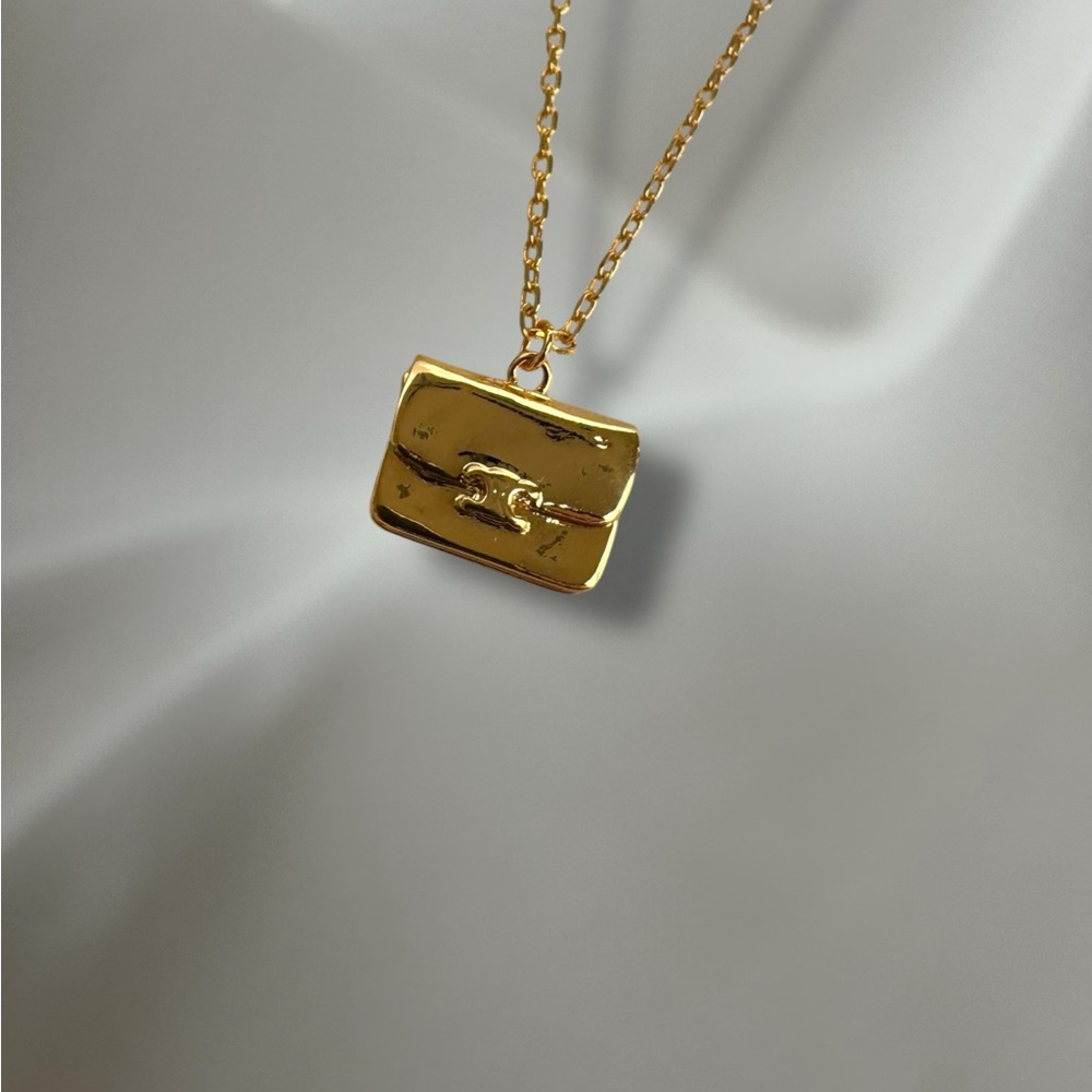 CELINE Paris Gold Bag Pendant Necklace - Picture 3 of 6